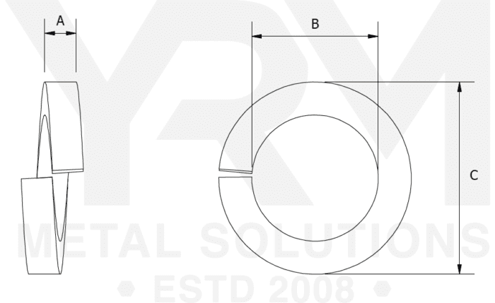 S/S M12 A4 Square Section Spring Washer-DIN7980 - Image 2